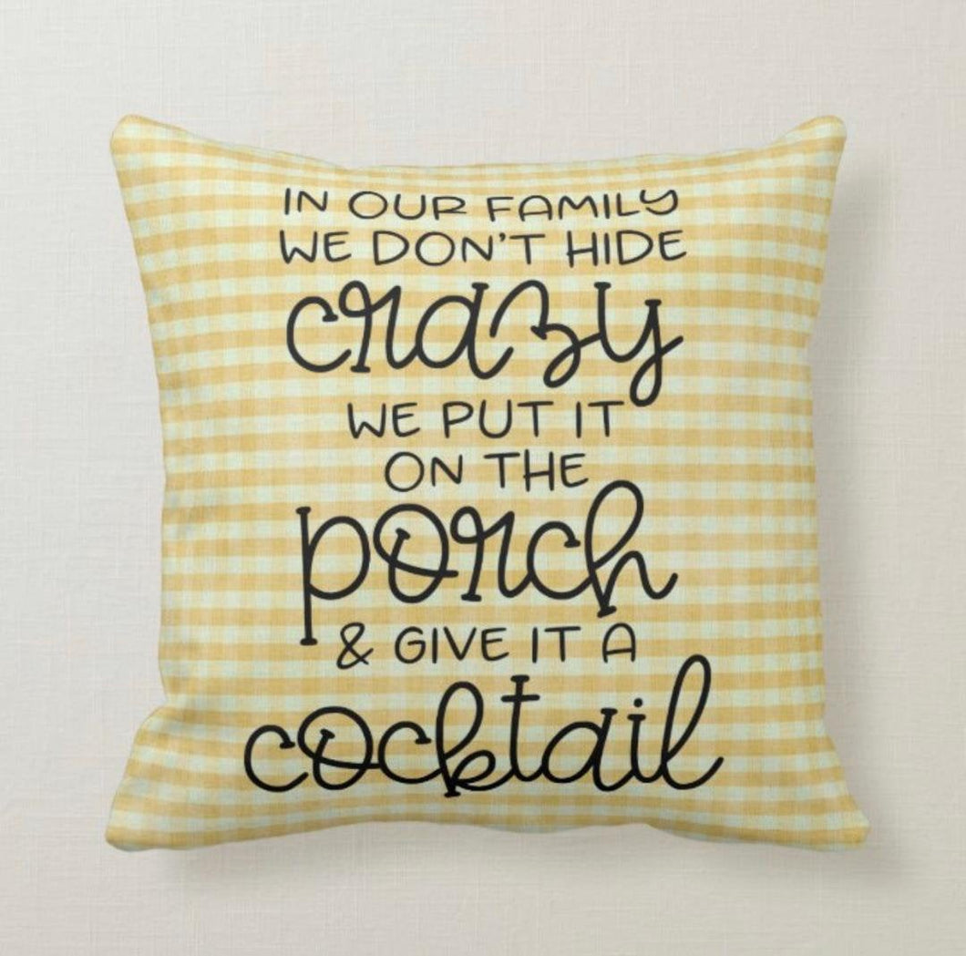 Porch Pillow Yellow Gingham Funny Saying Lemons Plus Life